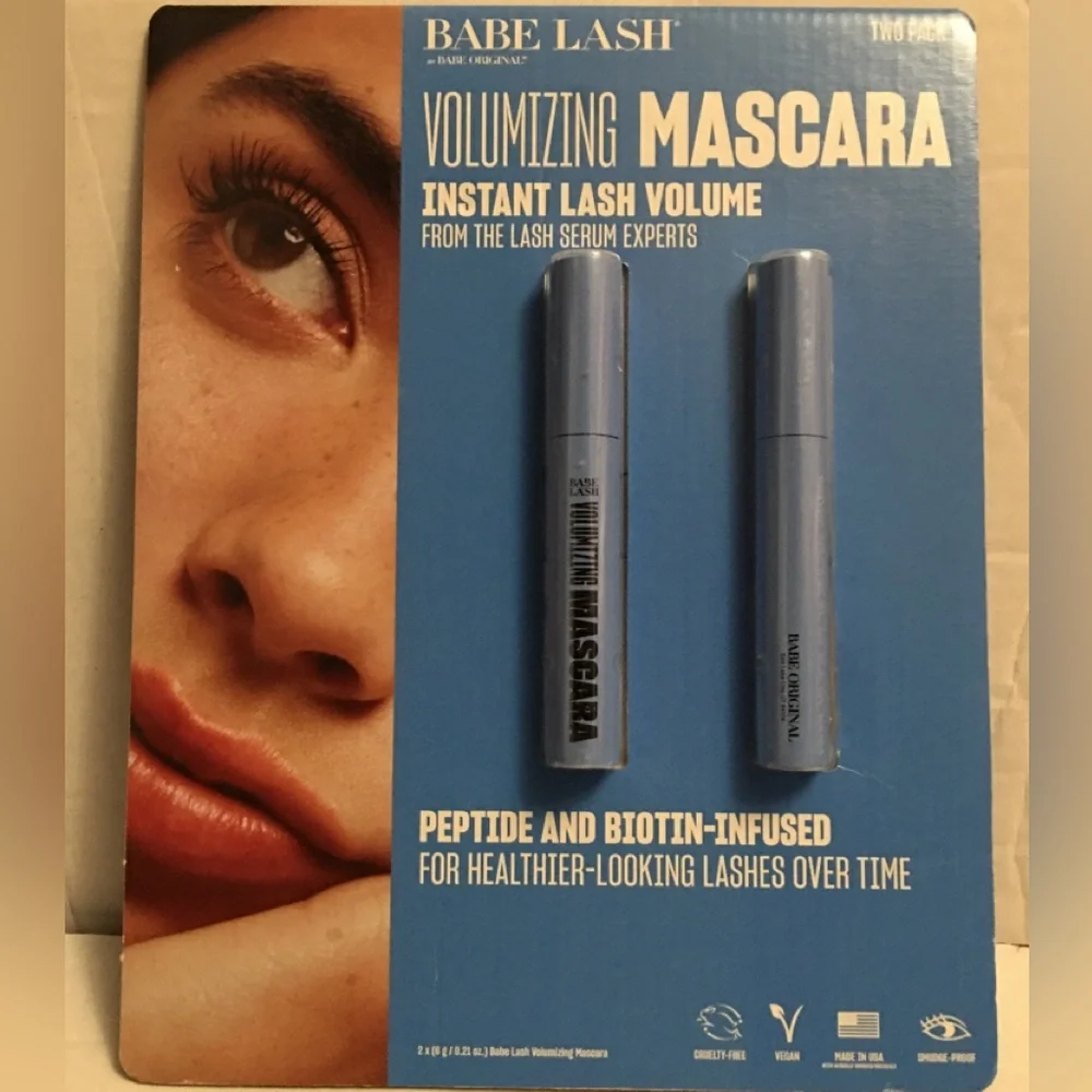Babe Lash by Babe Original Volumizing Mascara Two Pack Full Size 0.21 oz. New